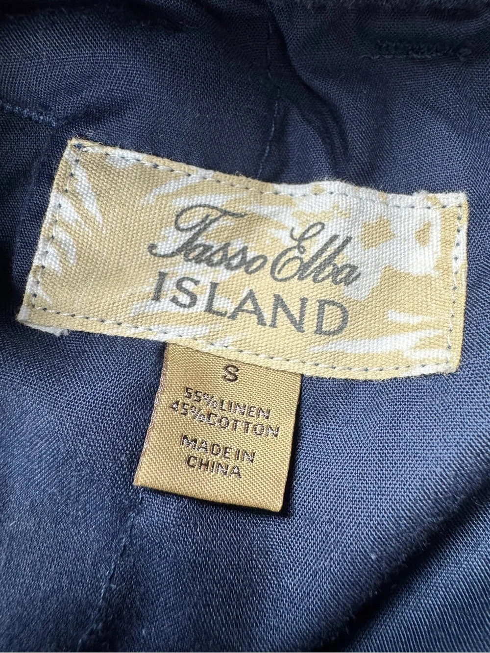 Tasso Elba Men’s Small Navy 100% Linen Pants Lightweight Summer Resort 30x29